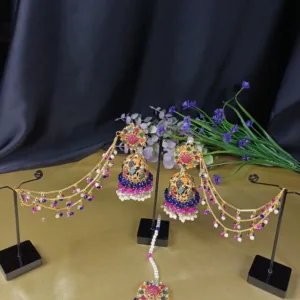 Multi-Color Jhoomar Set with Tikka