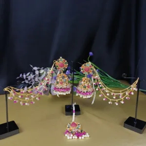 Multi-Color Jhoomar Set with Tikka