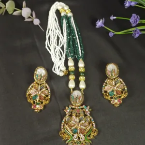 The Multi-Strand Mala Set with Earrings