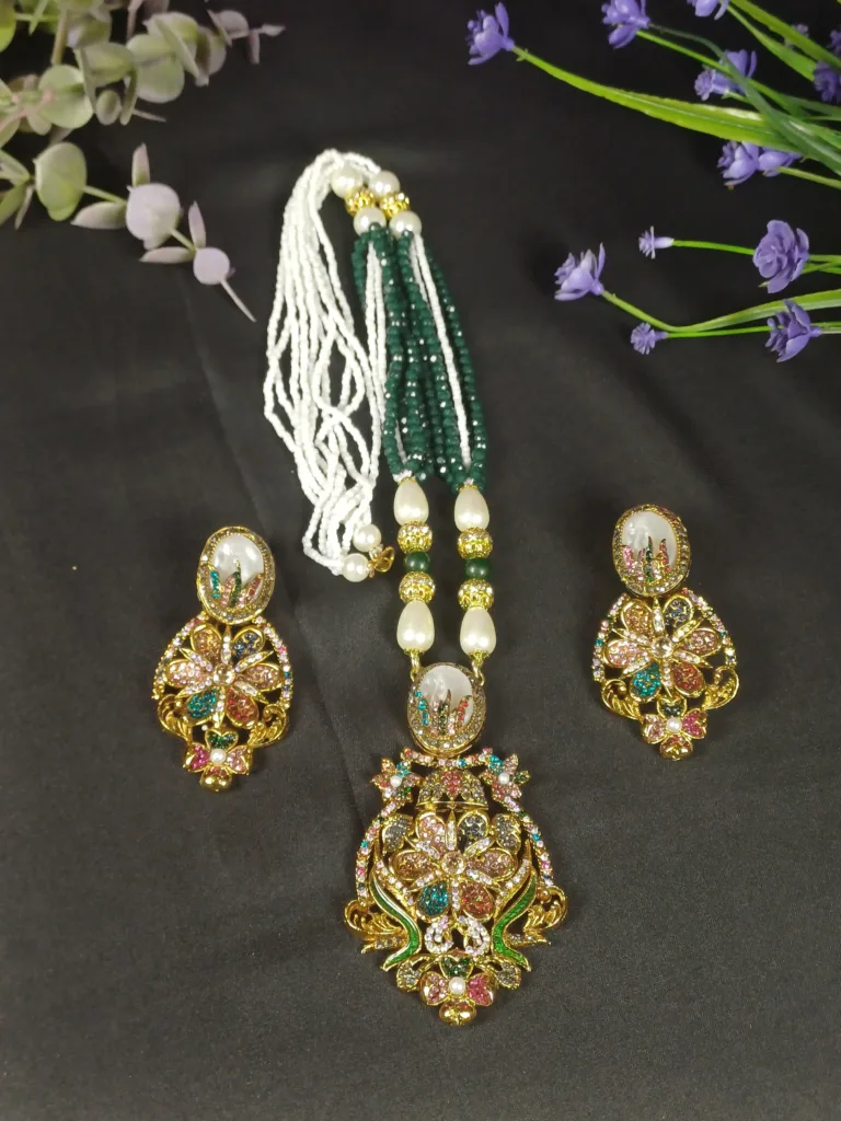 The Multi-Strand Mala Set with Earrings
