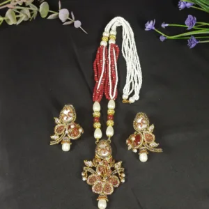 Floral Jewel Garden Mala Set with Earrings