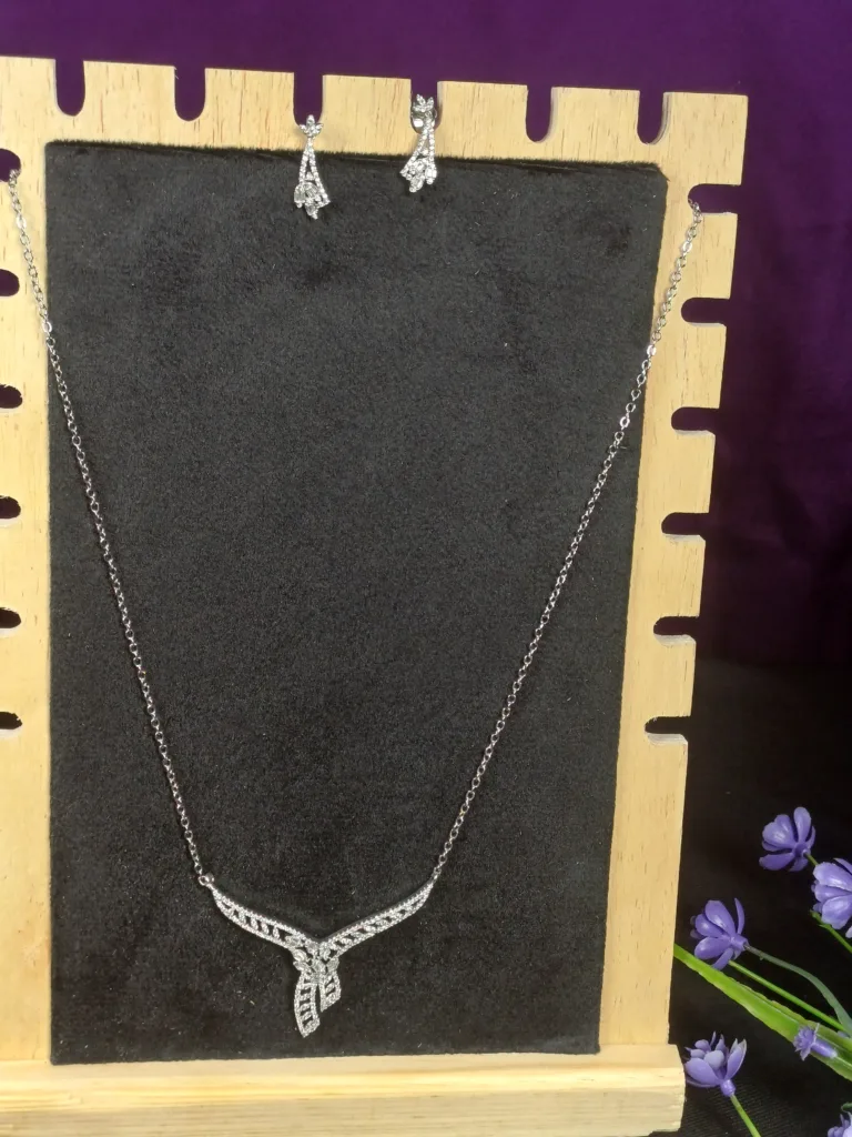 The Diamond Halo Flower Locket Set with Studs