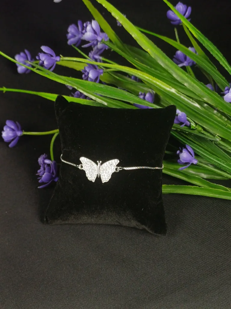 Diamond Butterfly Slider Bracelet