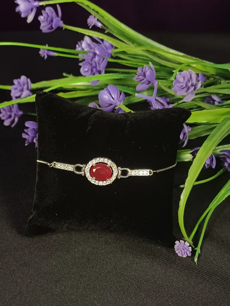 Ruby Halo Bolo Bracelet