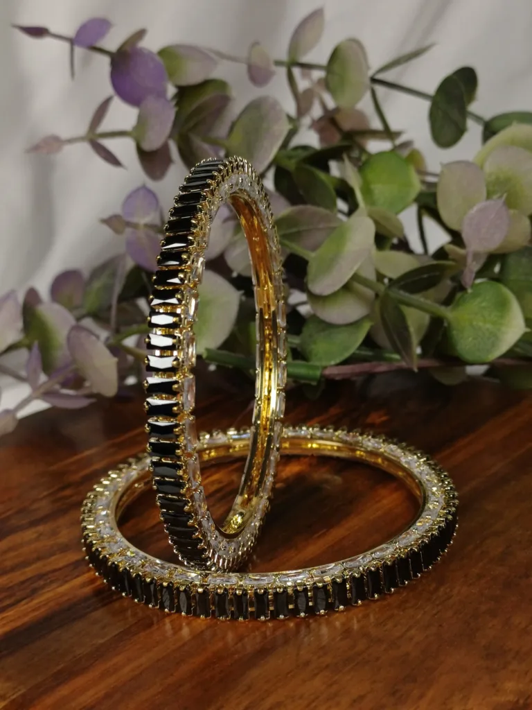 Midnight Black Onyx Tennis Kara Set