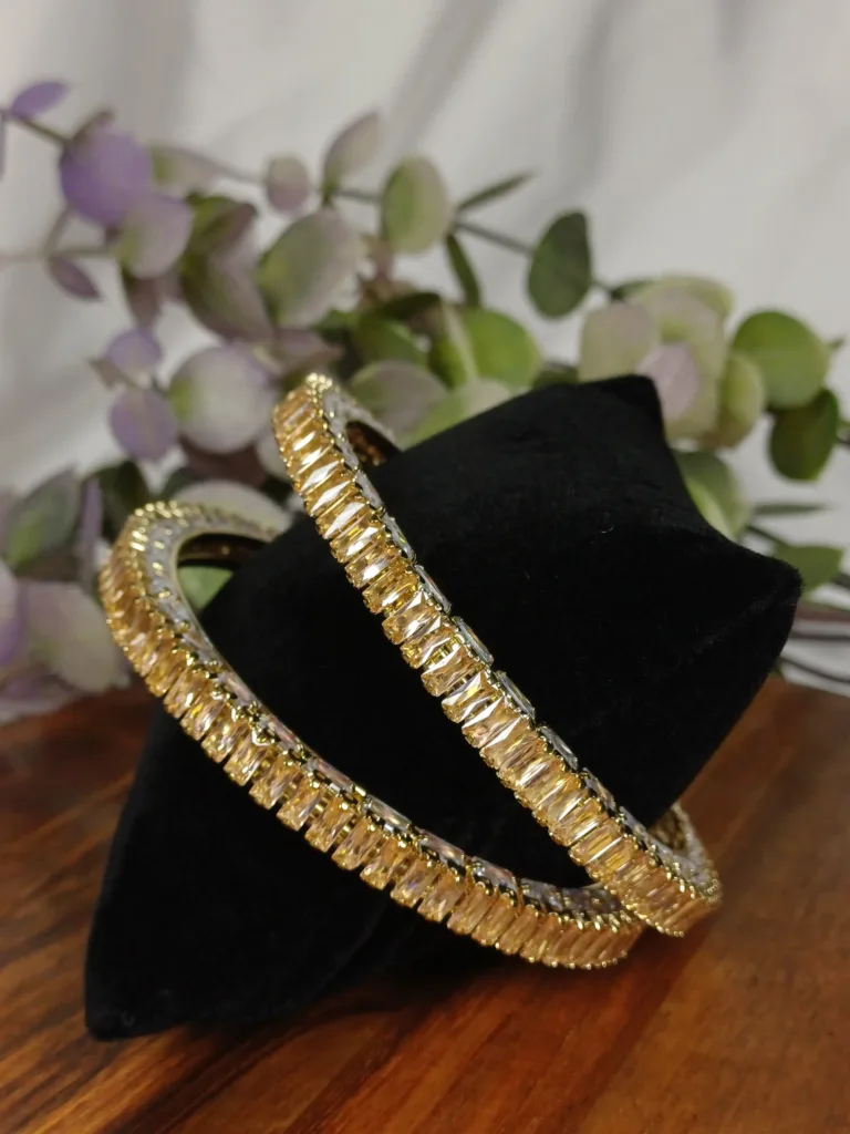 Gold Finish Smoky Quartz Kara Set