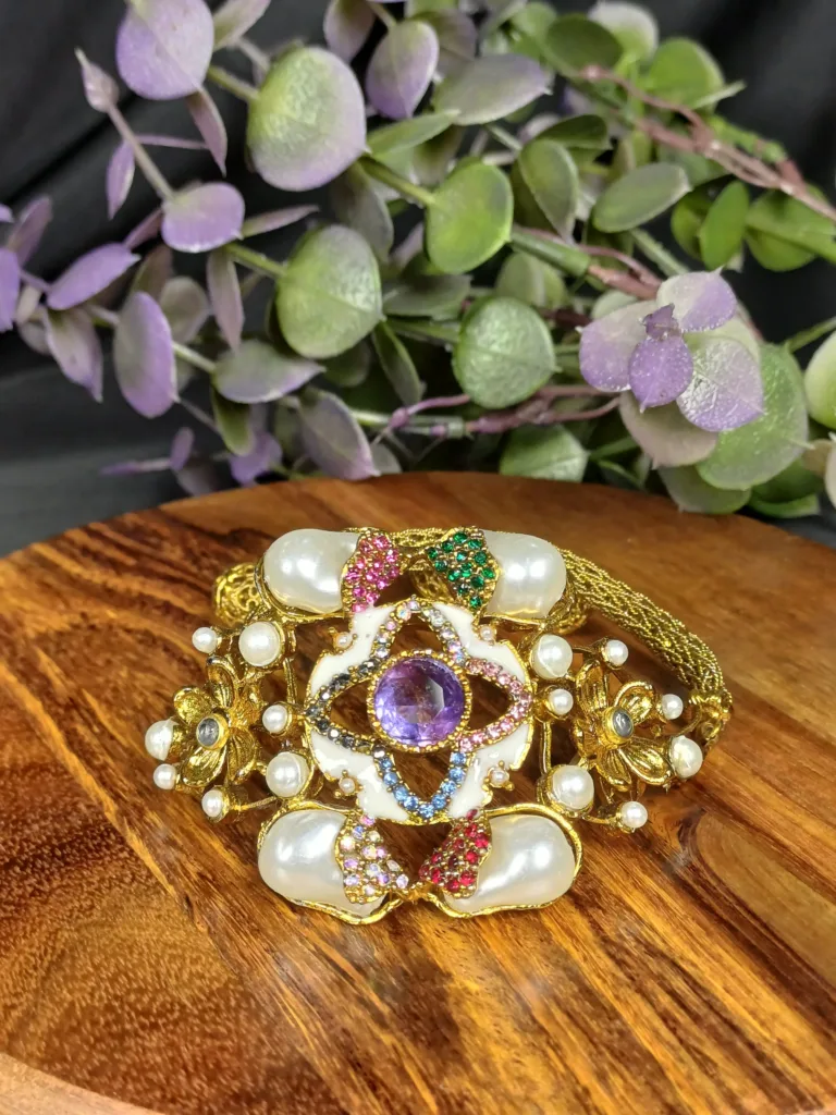 Bridal Touch Imperial Mother Pearl Cluster Openable Kara