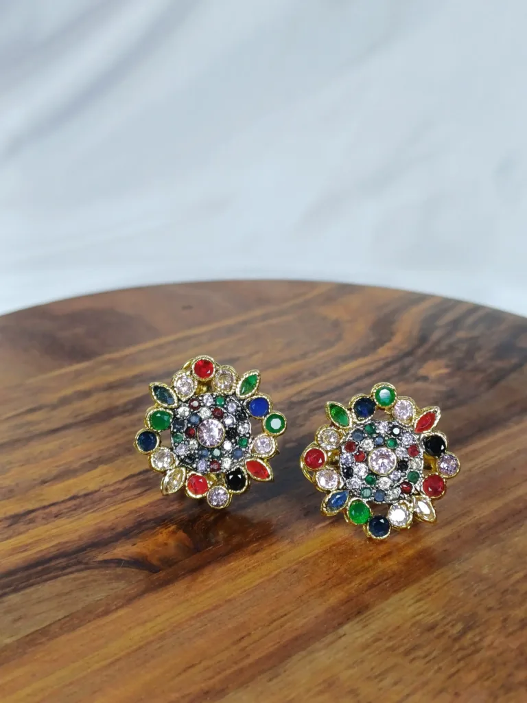Beautiful Unique Design Multi Colour Studs