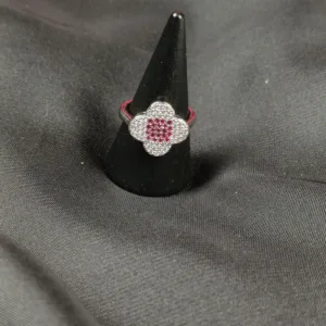 Pink Cat's Eye Flower Ring