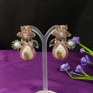 Peach Tourmaline Floral Earrings