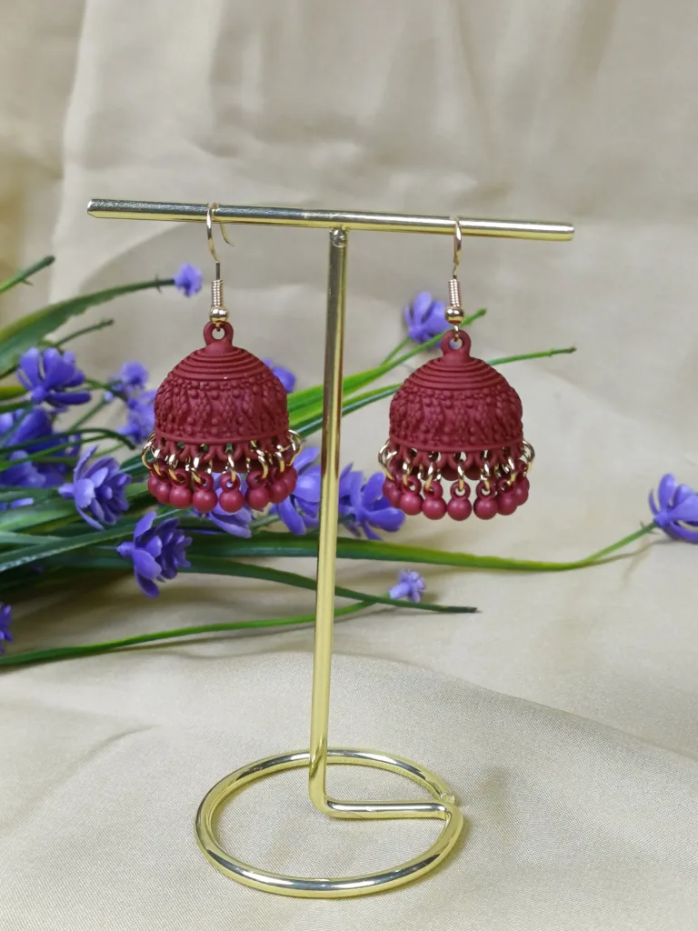 Maroon Matte Earrings