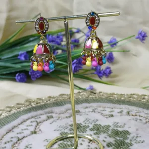 Colorful Meena Earrings