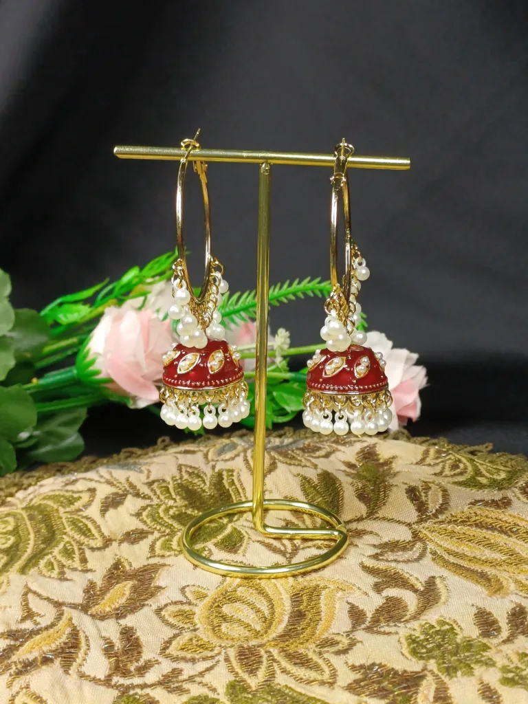 Red Pearl Earrings