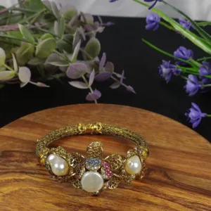 Deluxe Gemstone Glory Turkish Style Mother Pearl Openable Kara