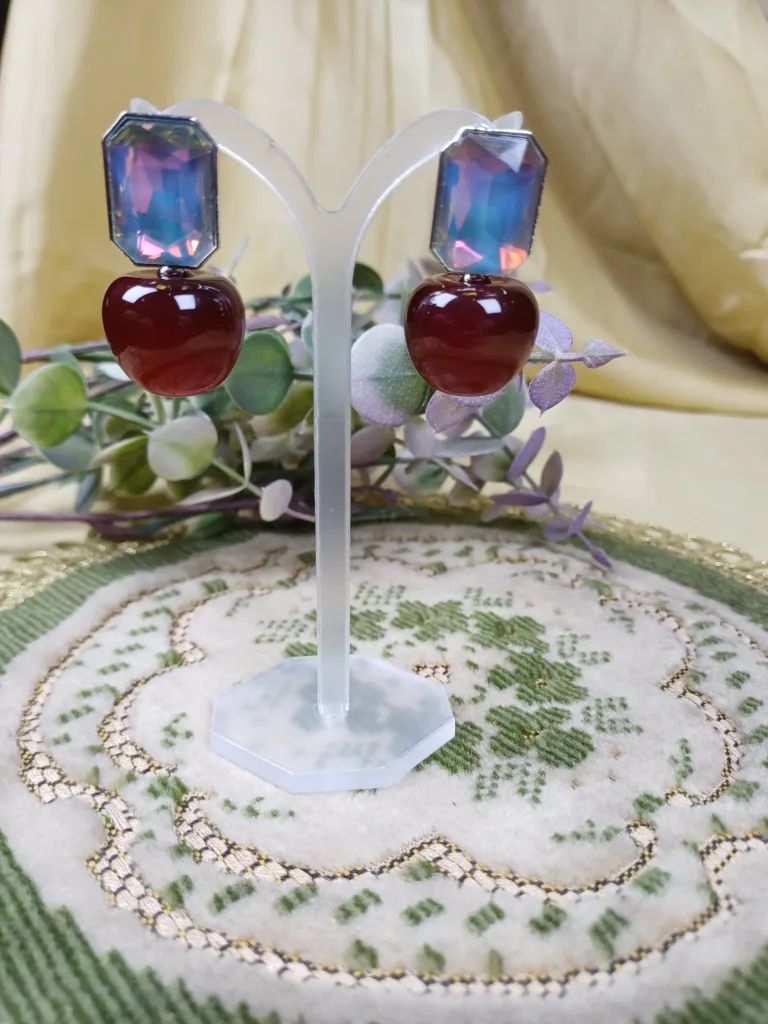 Gloss Finish Cherry Drop Earrings