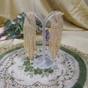 Gold Crystal Fringe Earrings