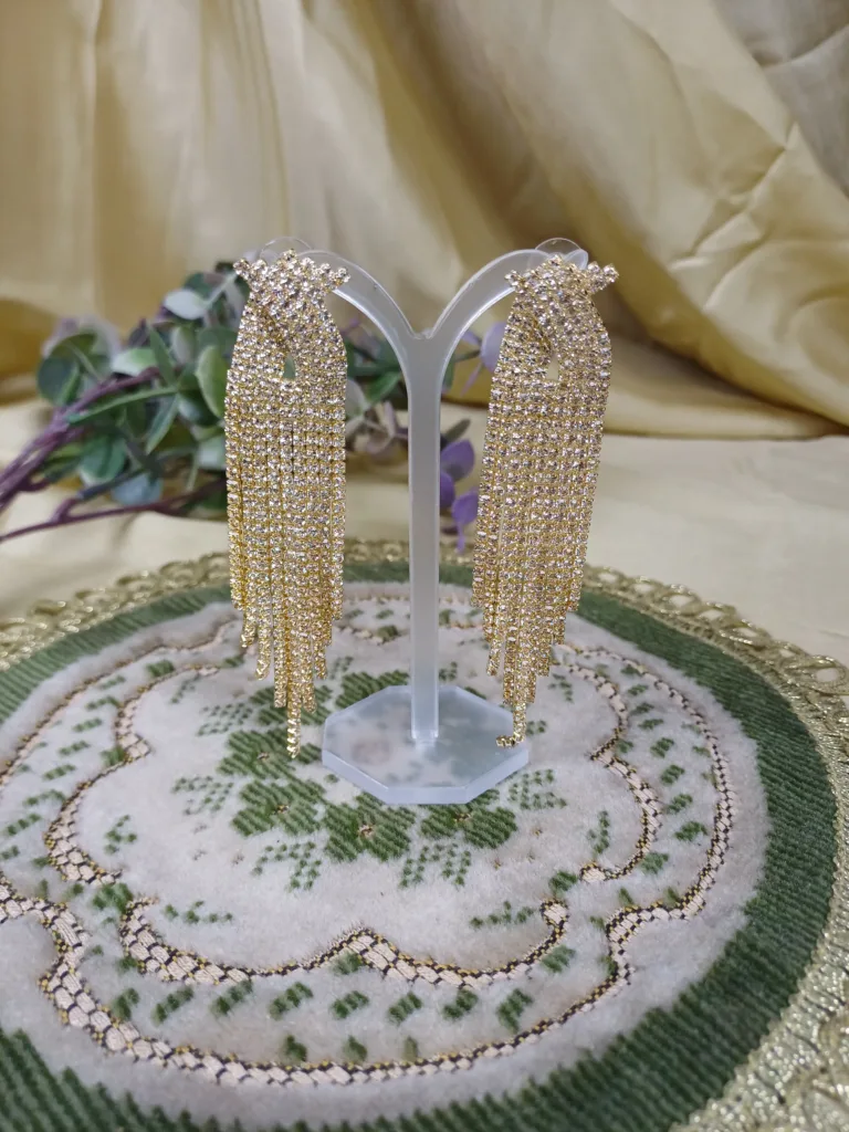 Gold Crystal Fringe Earrings