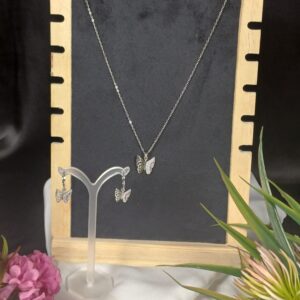 Butterfly Pendant & Earring Set