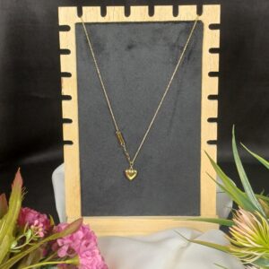 Gold Heart Locket Set