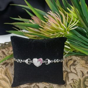 Crystal Heart Link Bracelet