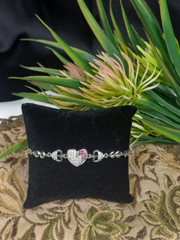 Crystal Heart Link Bracelet