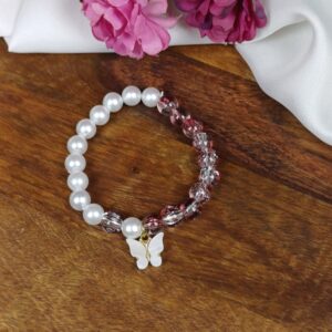 Pearl & Butterfly Charm Bracelet