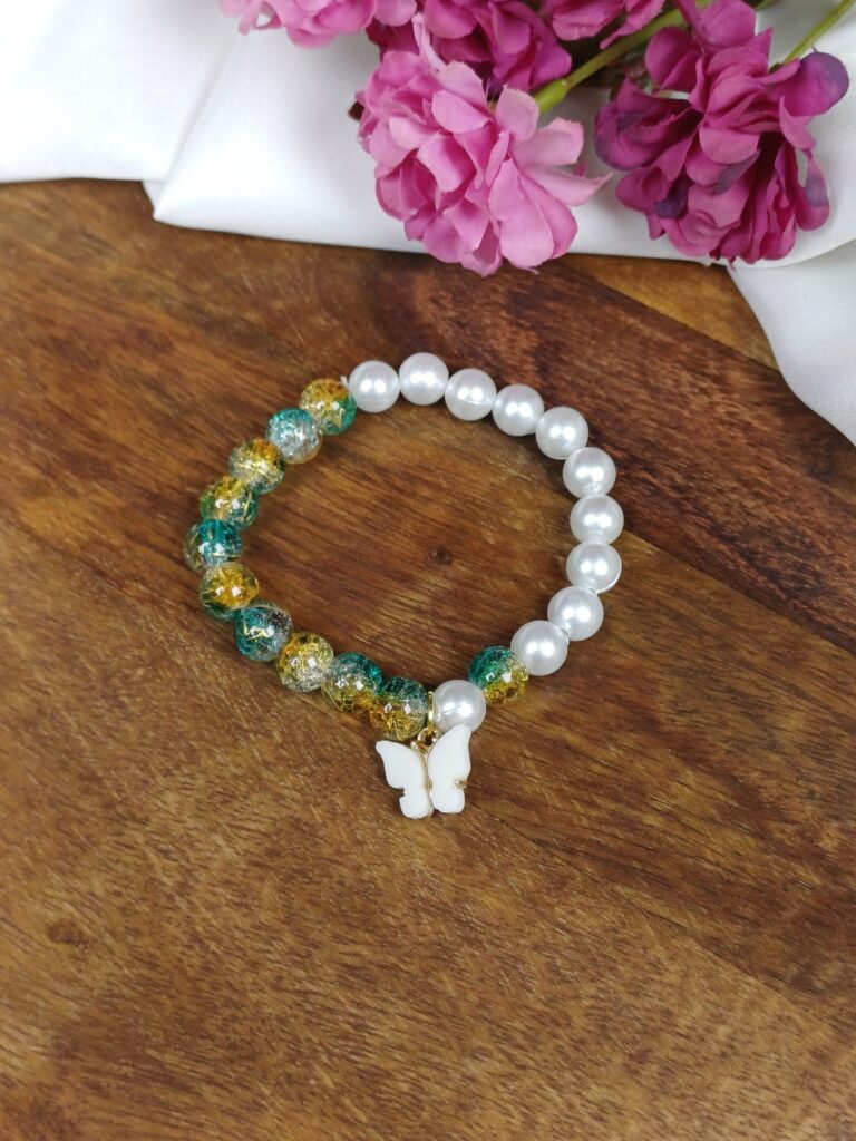Pearl & Butterfly Charm Bracelet