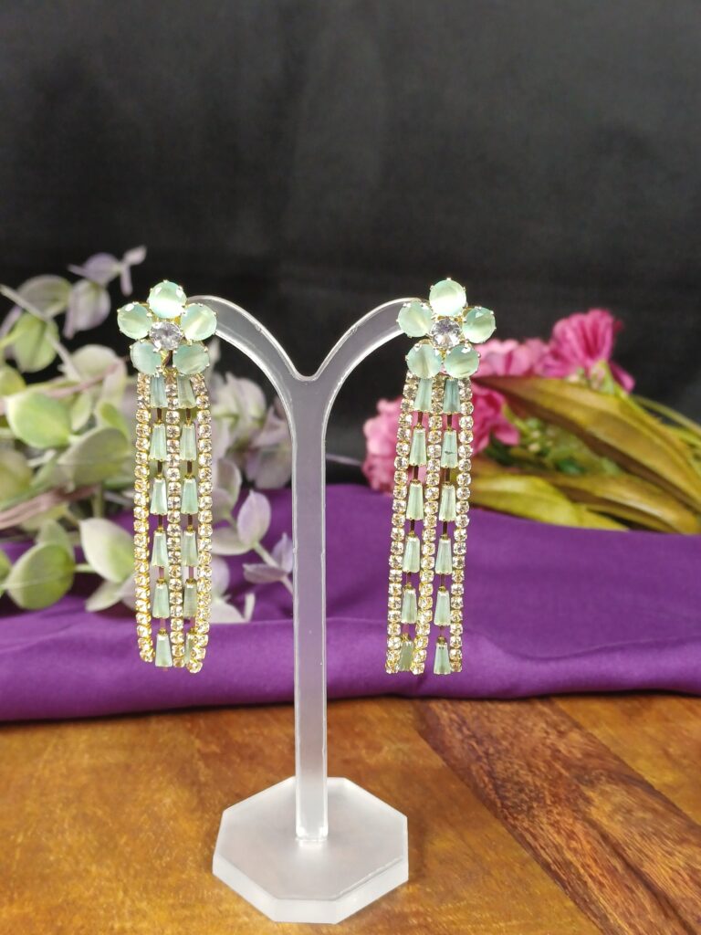 Mint Blossom Cascade Earrings