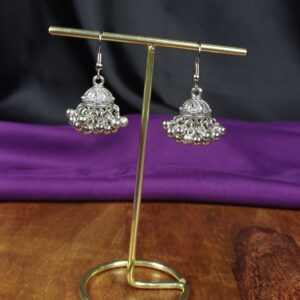 Oxidized Silver Jhumkas