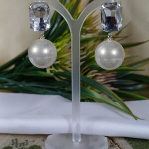Pearl Crystal Drops Studs