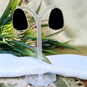 Crimson Marble Ovals Studs