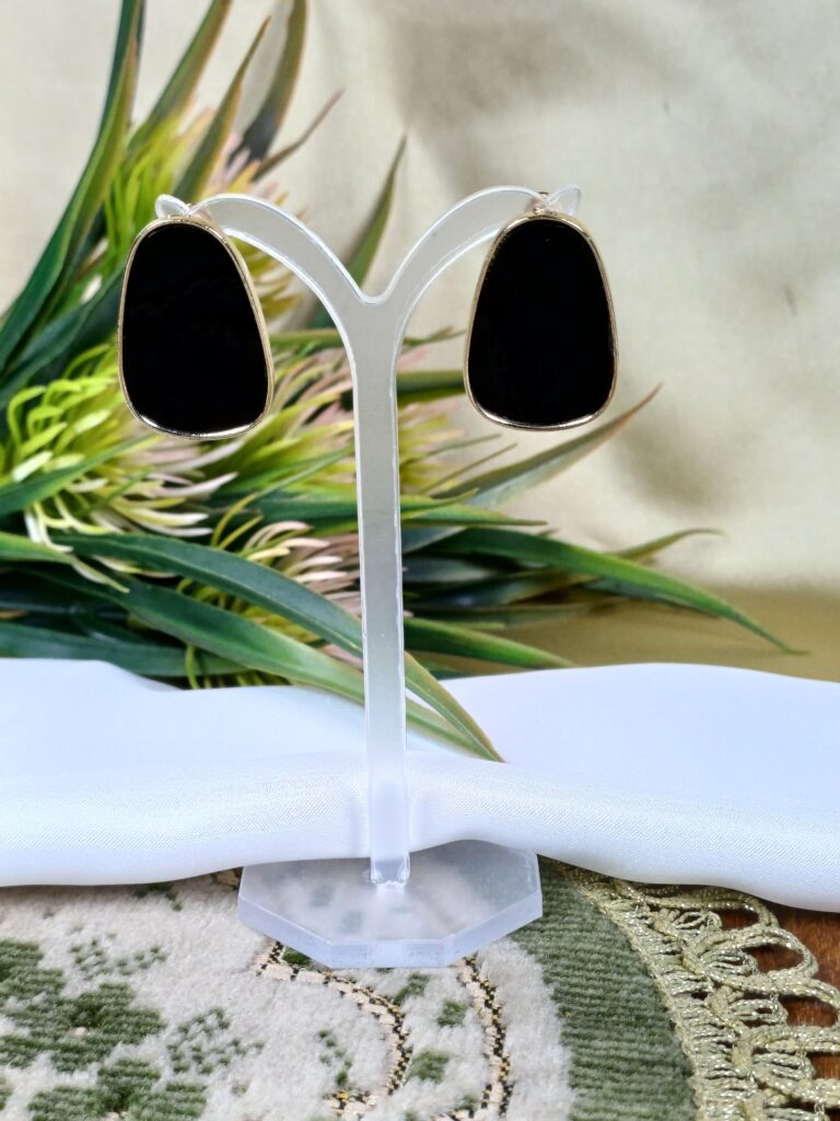 Crimson Marble Ovals Studs