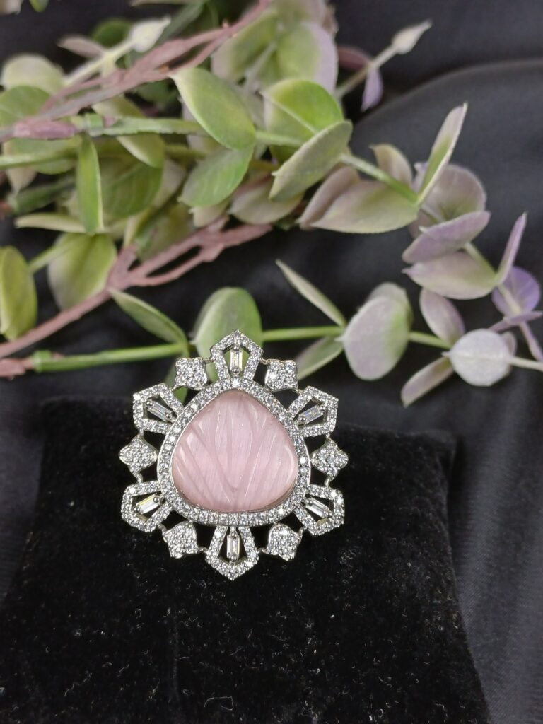 Rose Carved Shield Ring