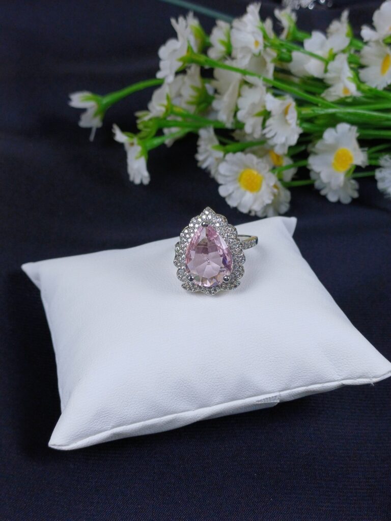 Blush Pear Halo Ring