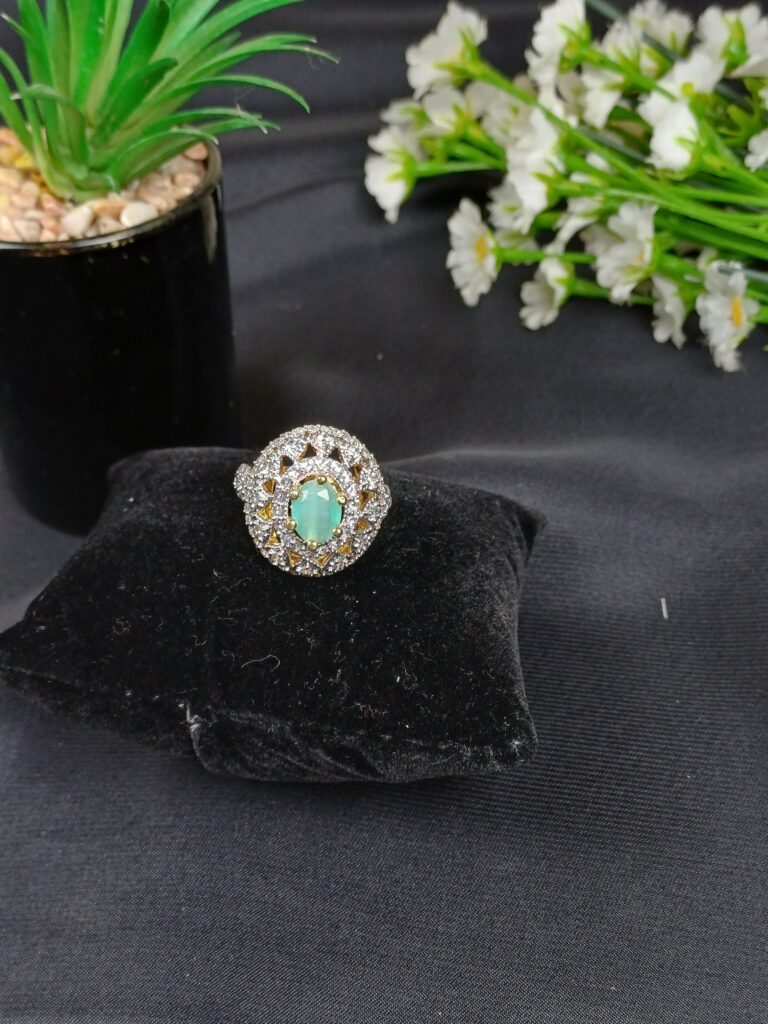 Gold Plated Mint Royalty Dome Ring