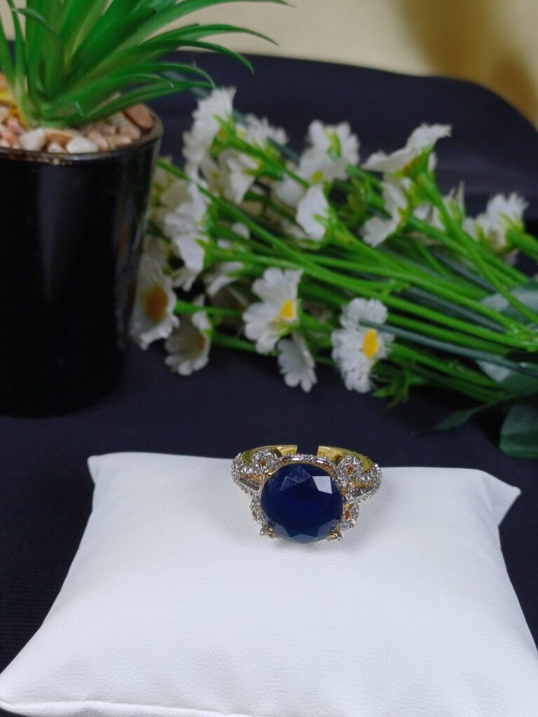 Gold Plated Sultana Blue Majesty Ring