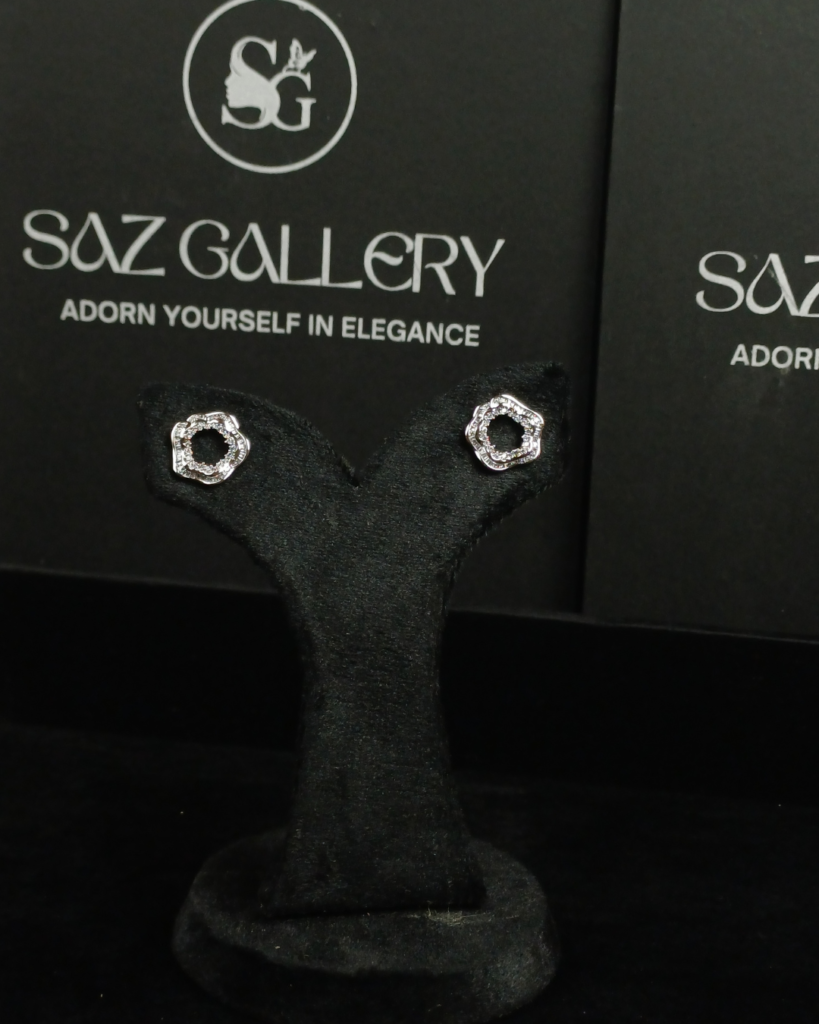 The Sparkling Silver Blossom Stud Earrings