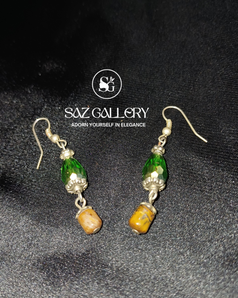 The Emerald Crystal & Earth Stone Boho Earrings