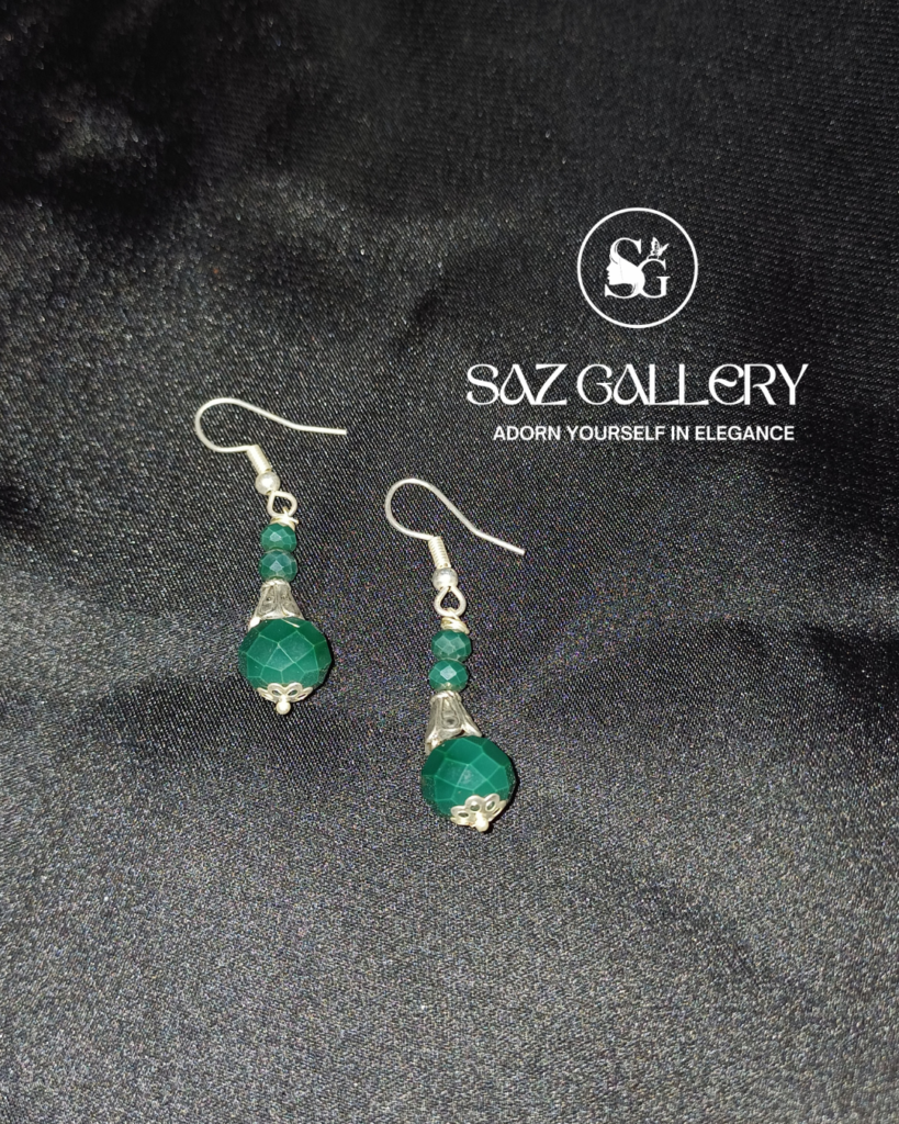 The Emerald Faceted Crystal Drop Earrings