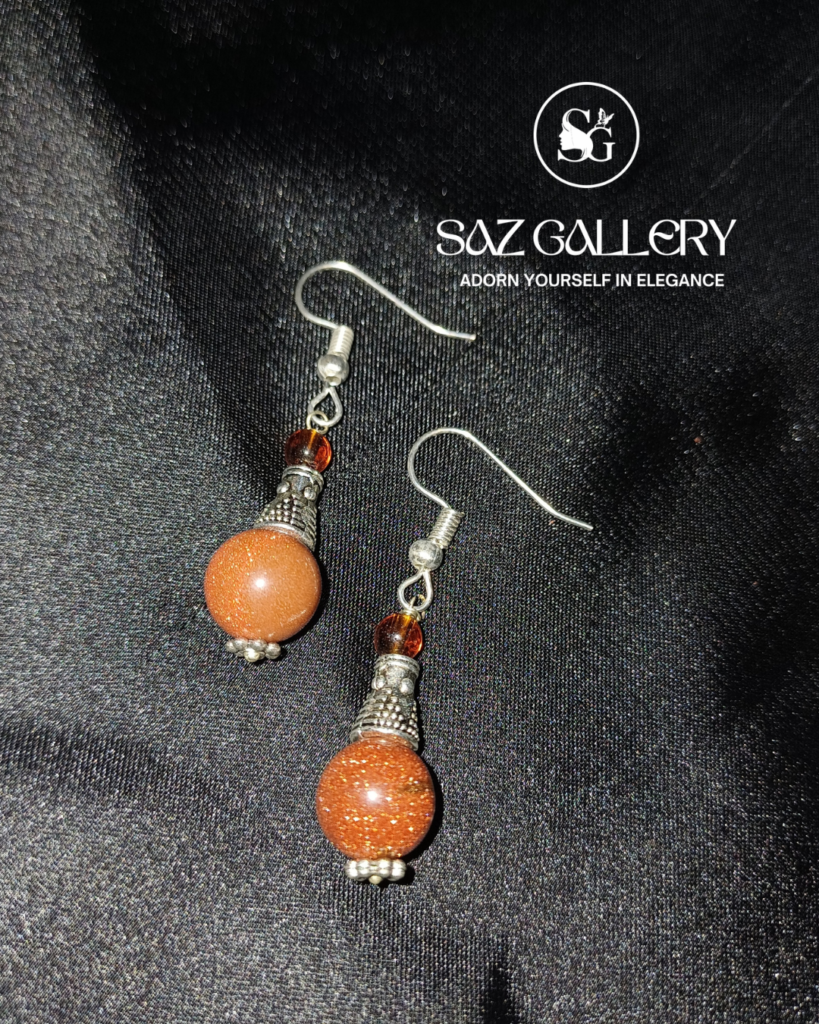 The Sparkling Goldstone Boho Drop Earrings