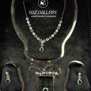 Verdant Elegance Silver & Green CZ Collection