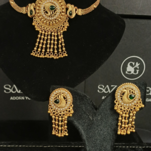 The Royal Peacock Antique Choker & Earring Set