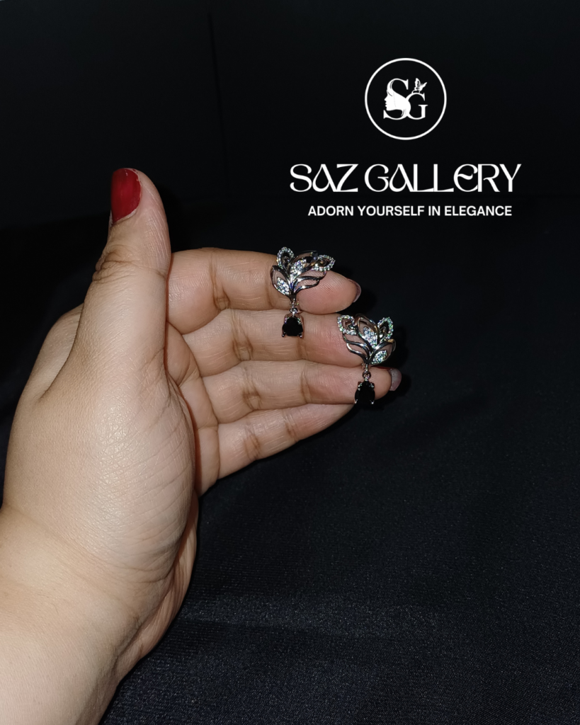 Elegance Pave Floral Earrings